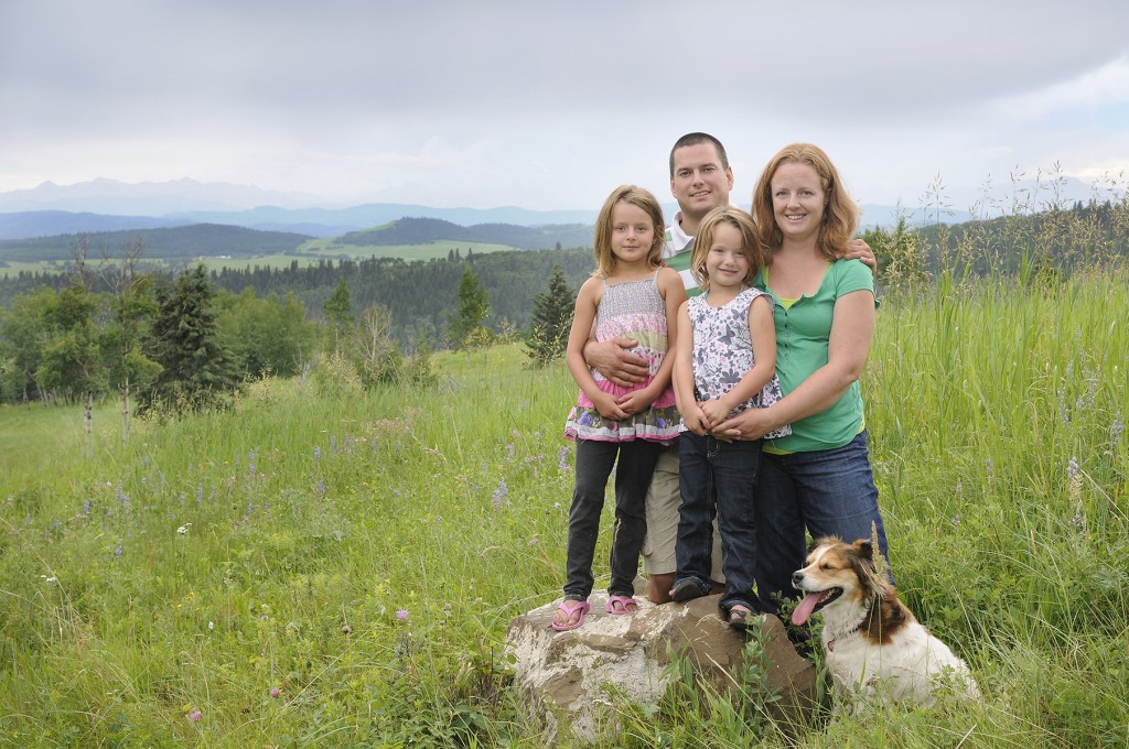 family portrait in Alberta's Foothills near Millarville