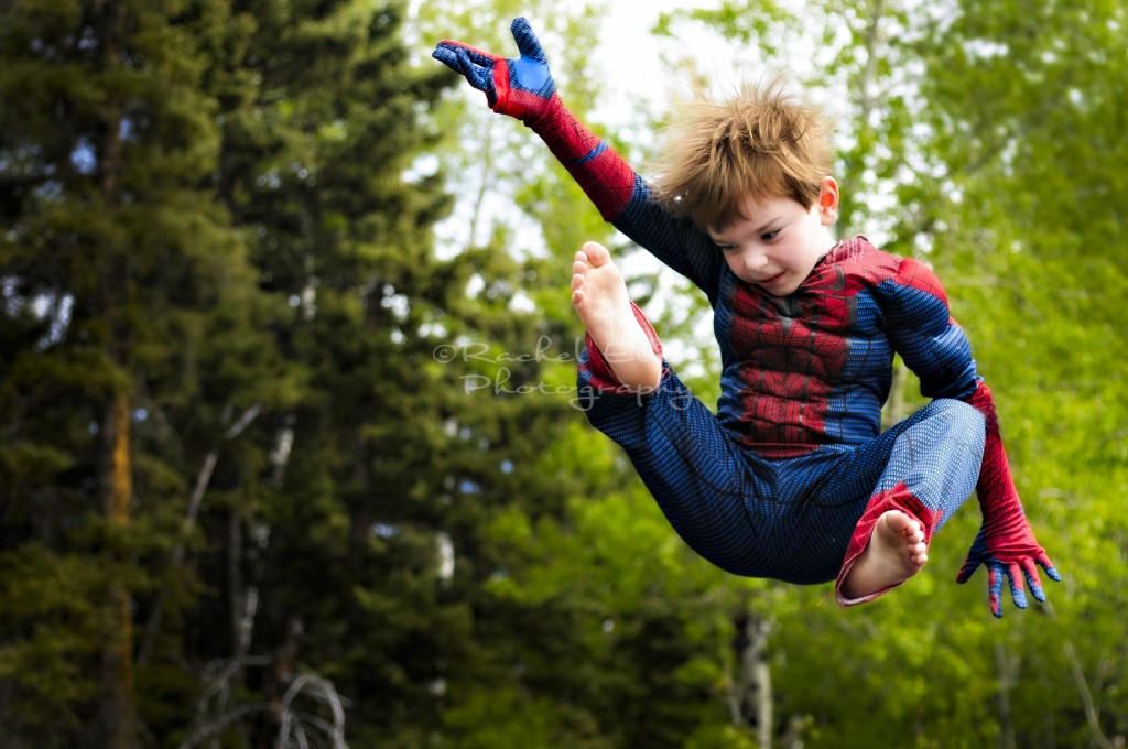 child being Spider-Man