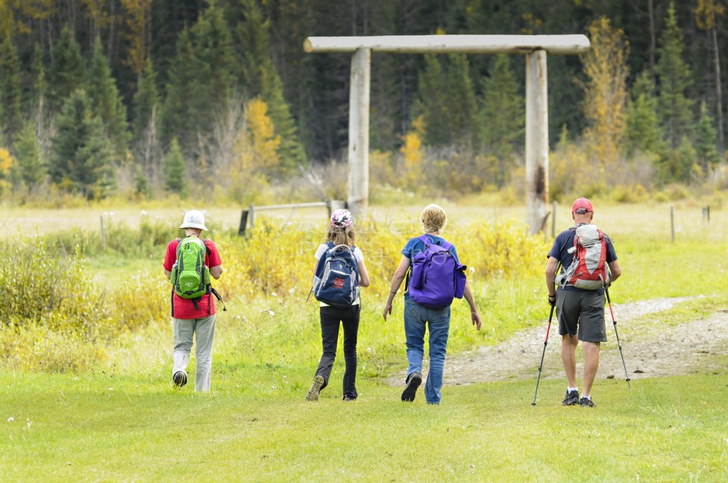 hikers in the foothills