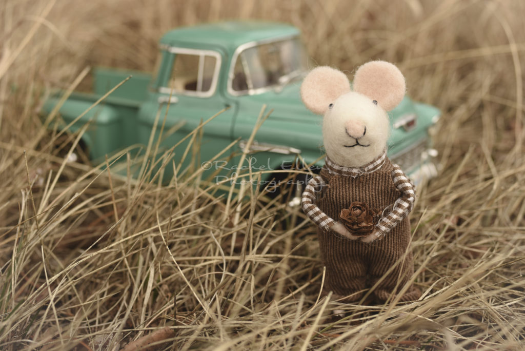 farmer felted mouse